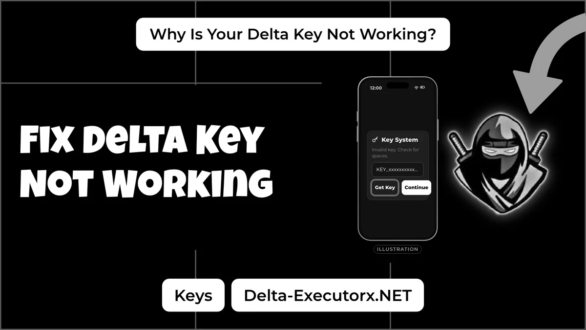 Delta key not working fix cover with a phone illustration of an invalid key message